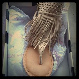 NWT Not Rated. Cosmic River Fringe Sandals.